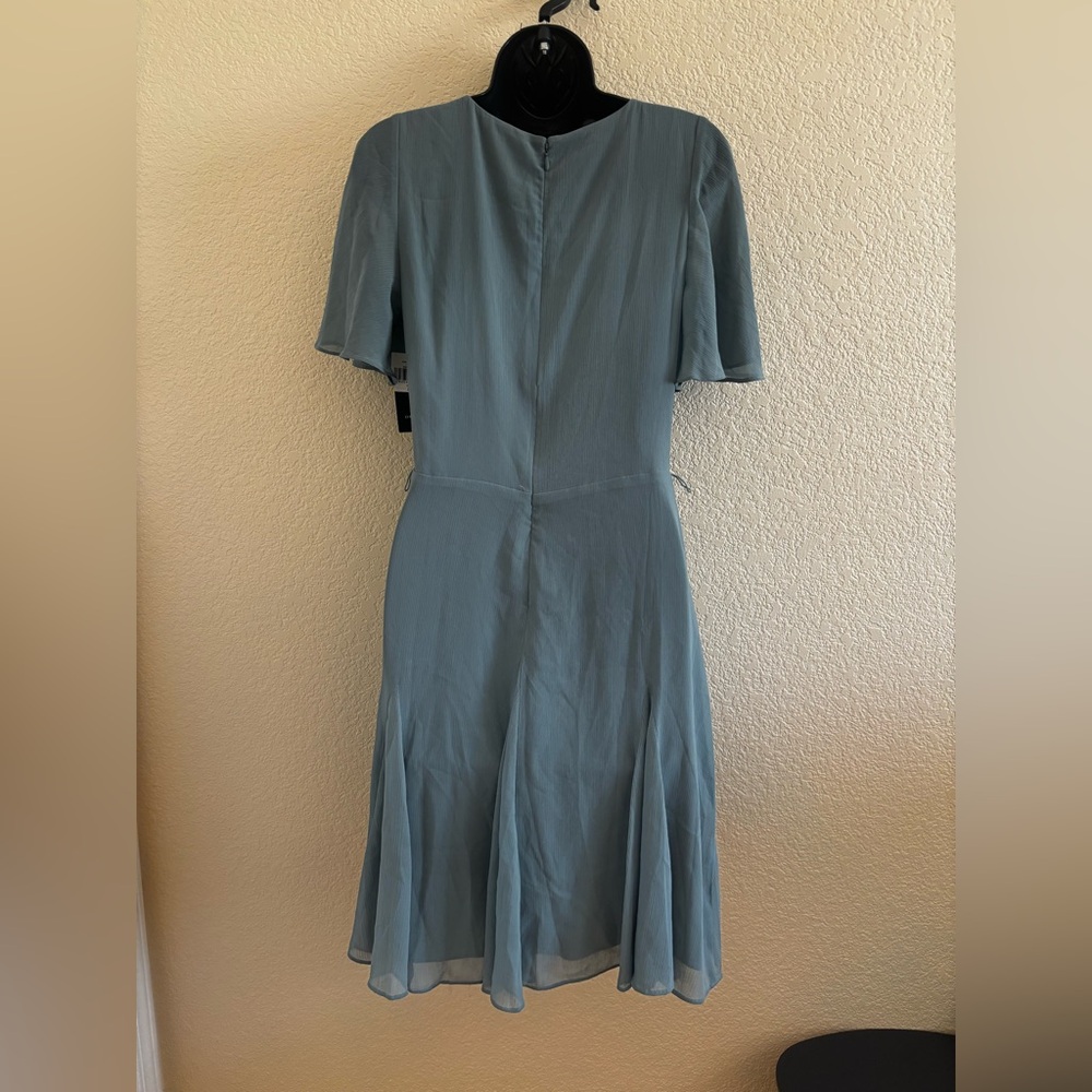 Lauren Ralph Lauren Womens Green Ruffled Chiffon Fit & Flare Dress NWT - Picture 6 of 12